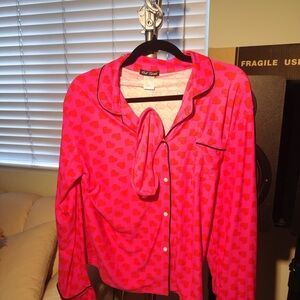 Fashion Nova Pink Heart Pajama Set